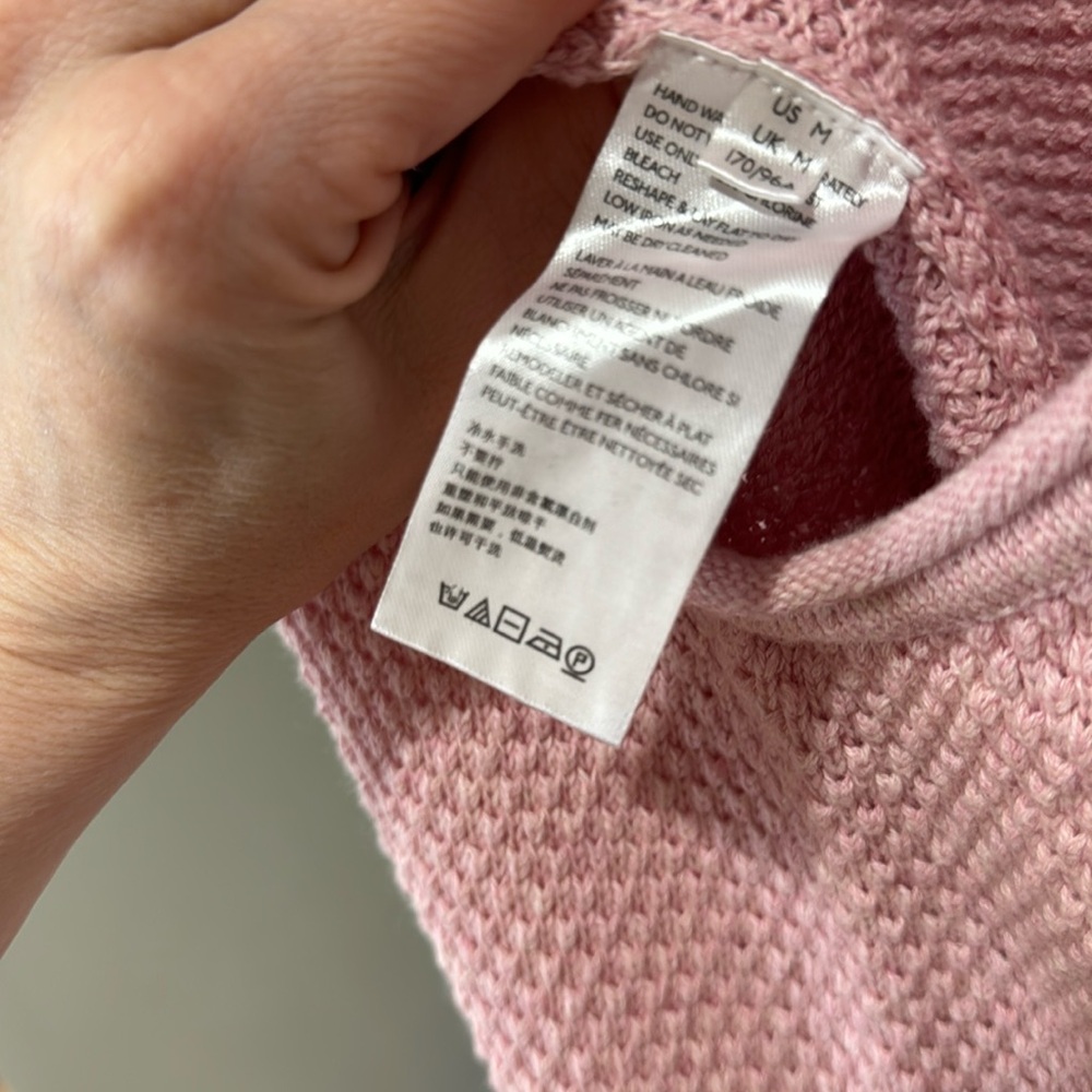 FREE PEOPLE BEACH HAILEE SWEATER JUMPER ONE PIECE LIGHT PINK MEDIUM - Picture 8 of 8